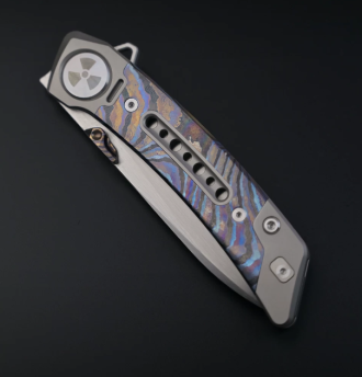 【 JR9610 】 High hardness and sharp M390 powder steel titanium alloy pick horse patch fruit knife pocket knife