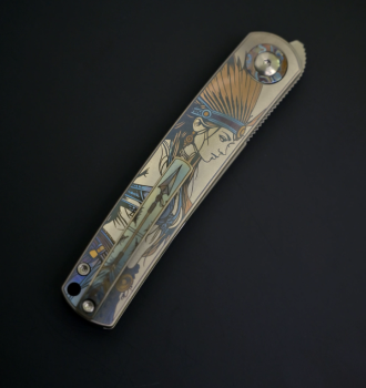 【 CH1005 】 M390 Powder Steel High Hardness Sharp Pocket Knife Titanium Alloy Color Carving Fruit Knife